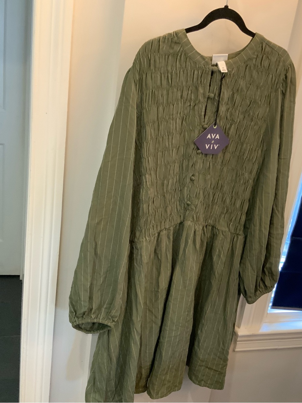 Women’s Olive Green Long-Sleeve nwt dress size 3X sku 3320